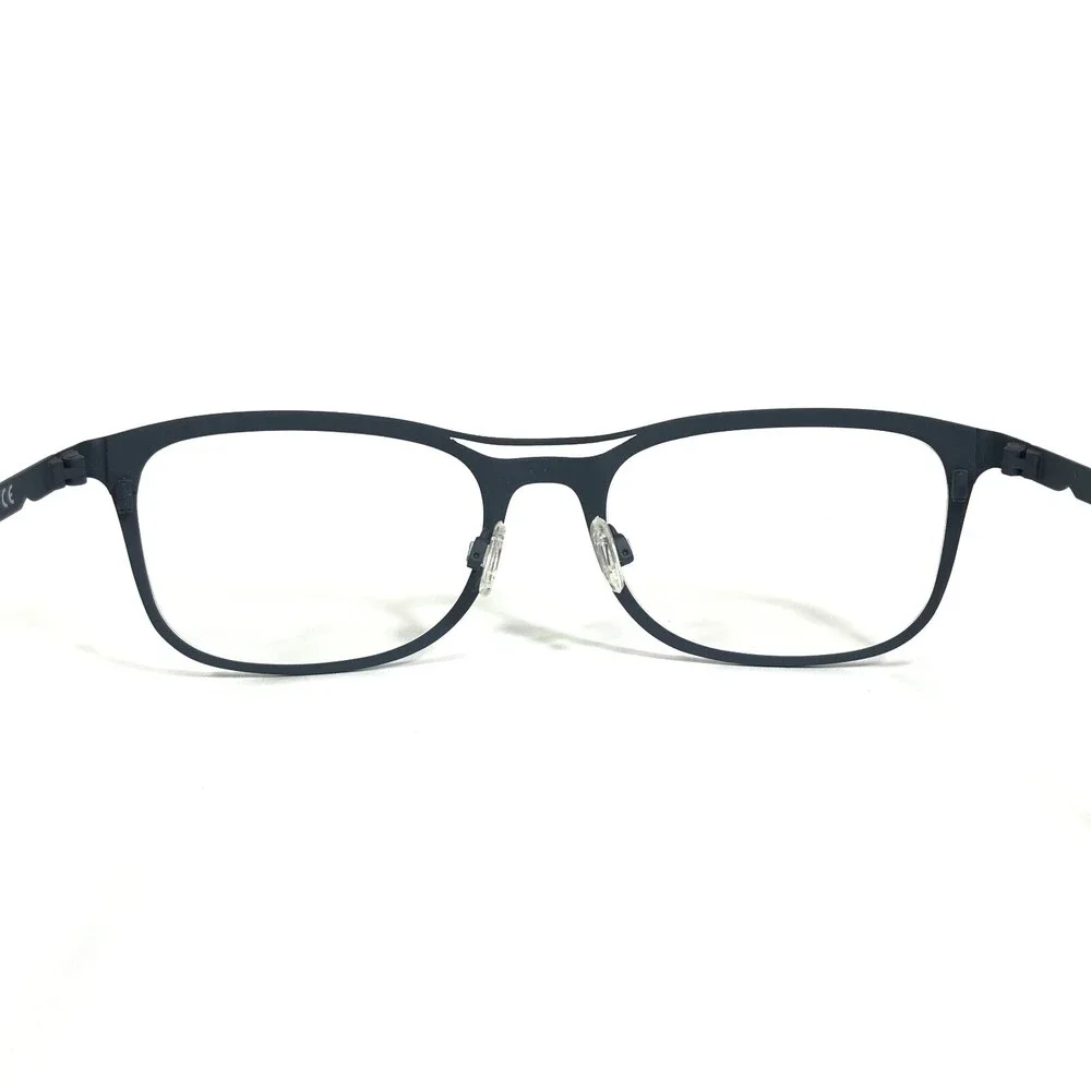Binoche Eyeglasses Frames 148 c.04 Navy Blue Yellow Square Full Rim 55-19-148